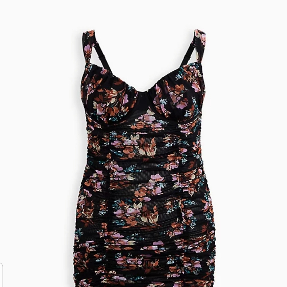 Torrid Floral mesh drawstring chemise